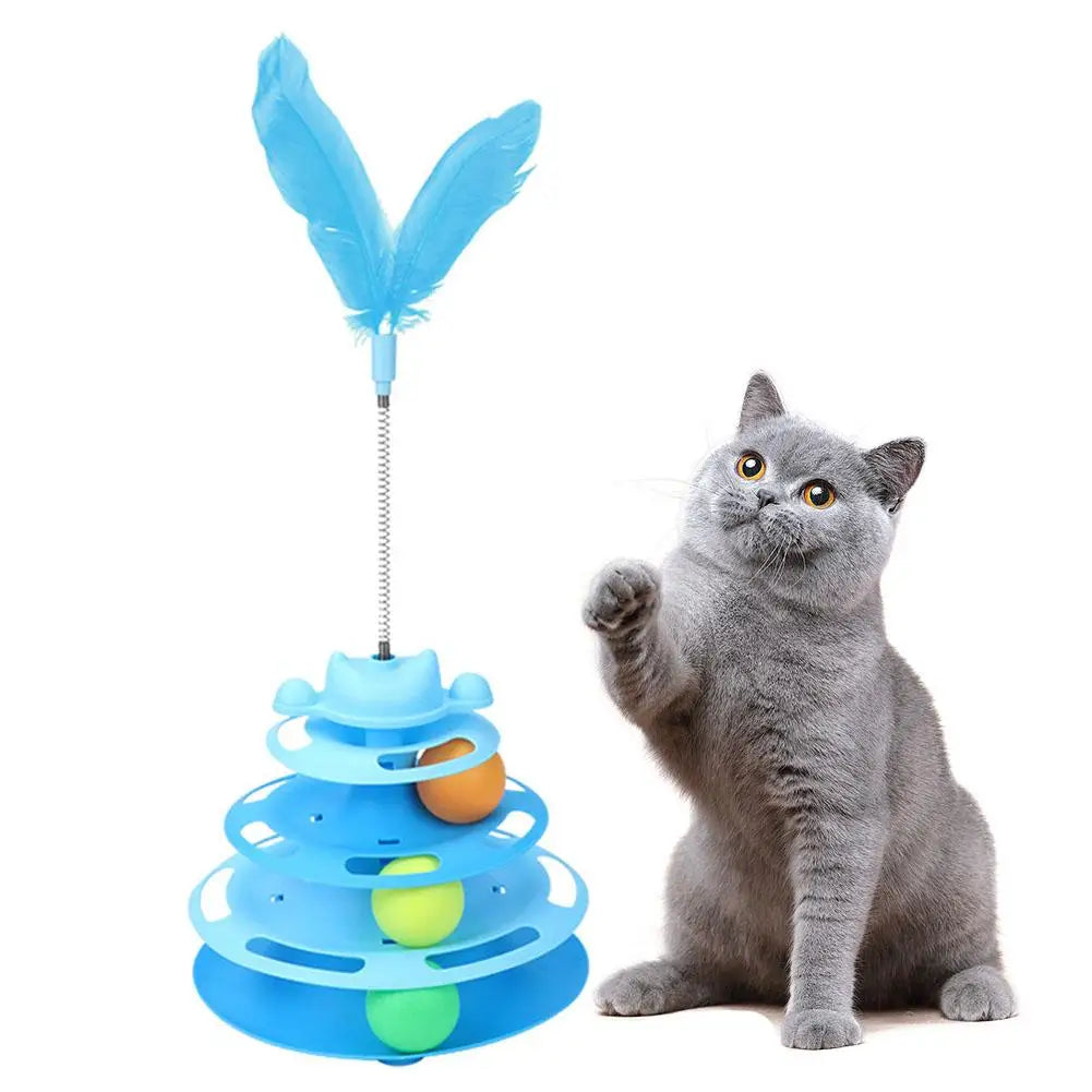 3-Tier Ball Track Tower with Feather
