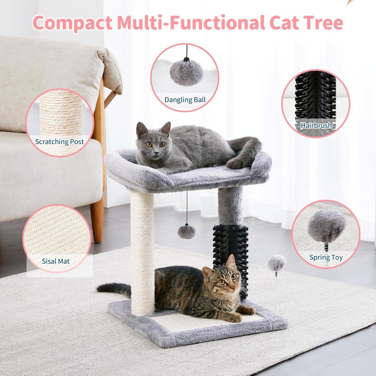 Compact 4-in-1 Cat Tree