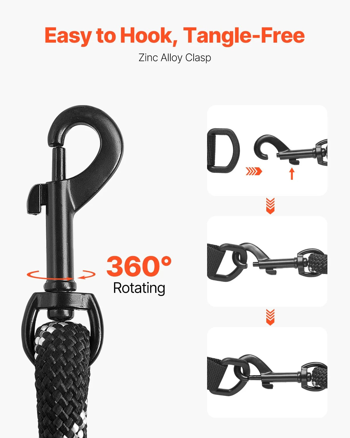 Padded-Handle Rope Leash, 6 ft