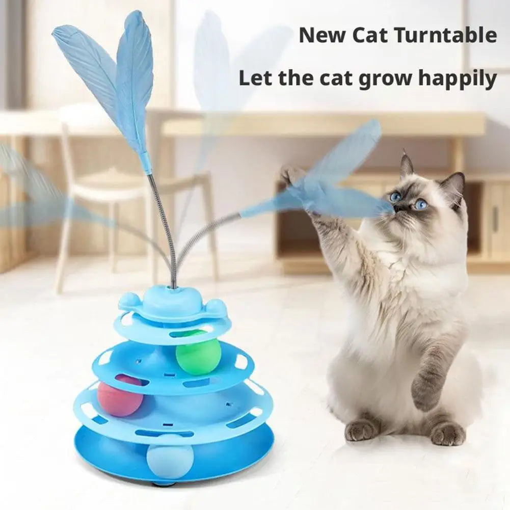 3-Tier Ball Track Tower with Feather
