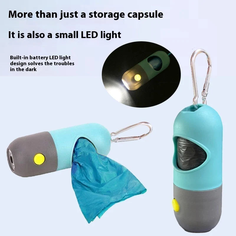 Poop Bag Holder with LED Light