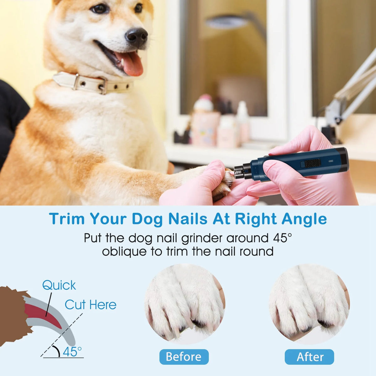 Quiet Rechargeable Pet Nail Grinder