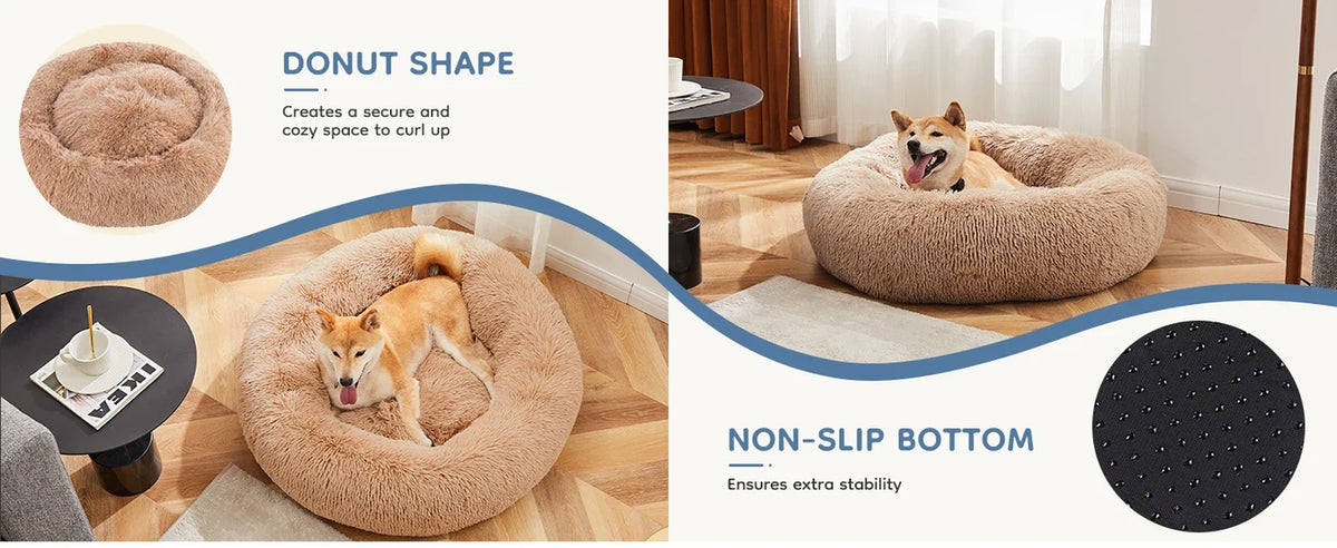 Fluffy Donut Dog Bed, Washable