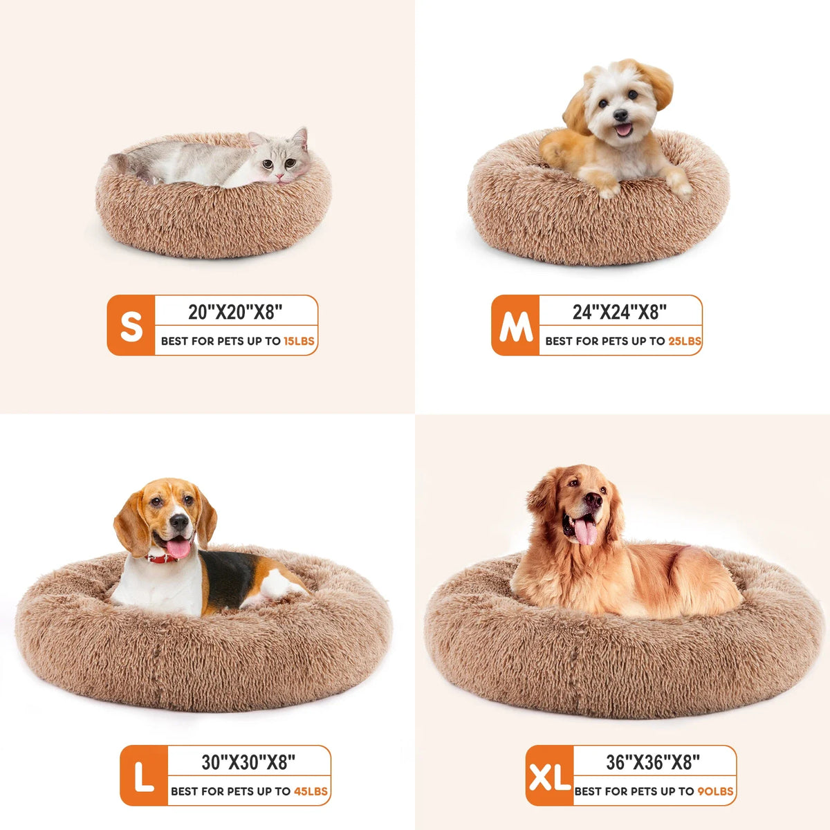 Fluffy Donut Dog Bed, Washable