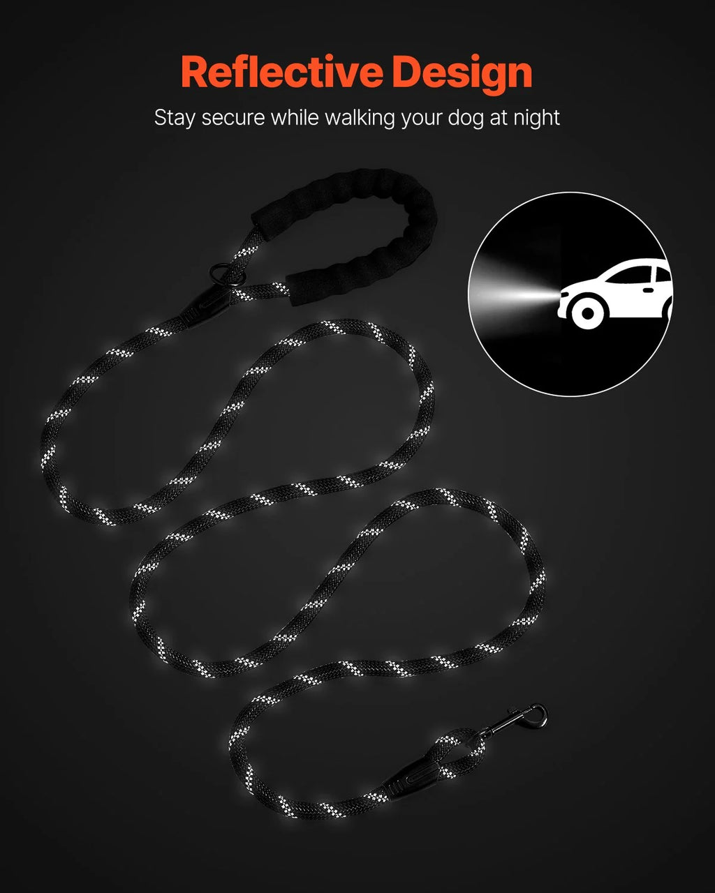 Padded-Handle Rope Leash, 6 ft