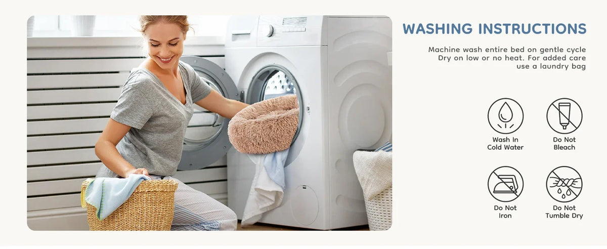 Fluffy Donut Dog Bed, Washable