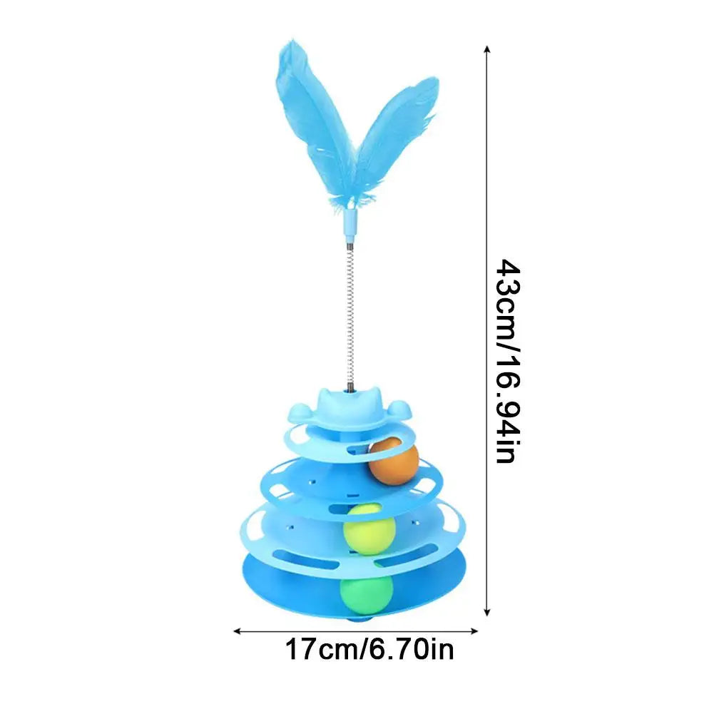 3-Tier Ball Track Tower with Feather
